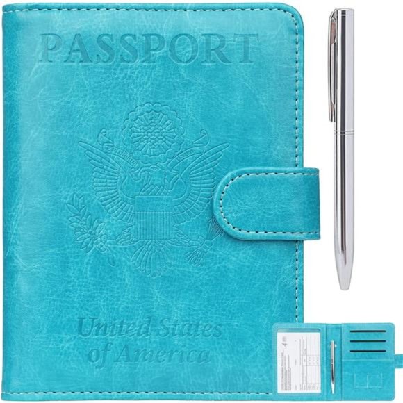 Bags Leather Passport Holder Cover Case Rfid Blocking Travel Wallet Poshmark
